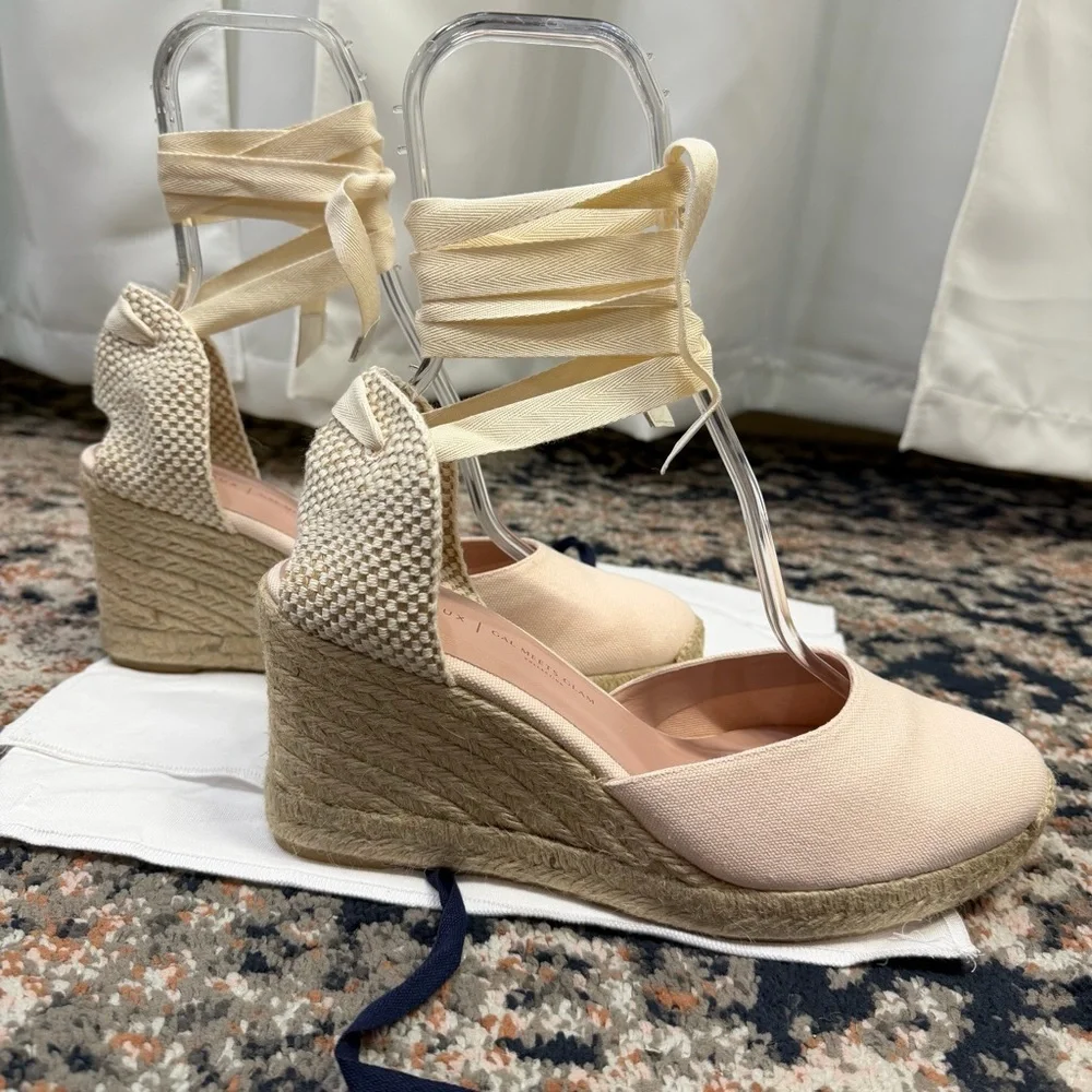NWOT Margaux x Gal Meets Glam ‘The Espadrille’ in “Blush Pink Canvas” Size 12.5